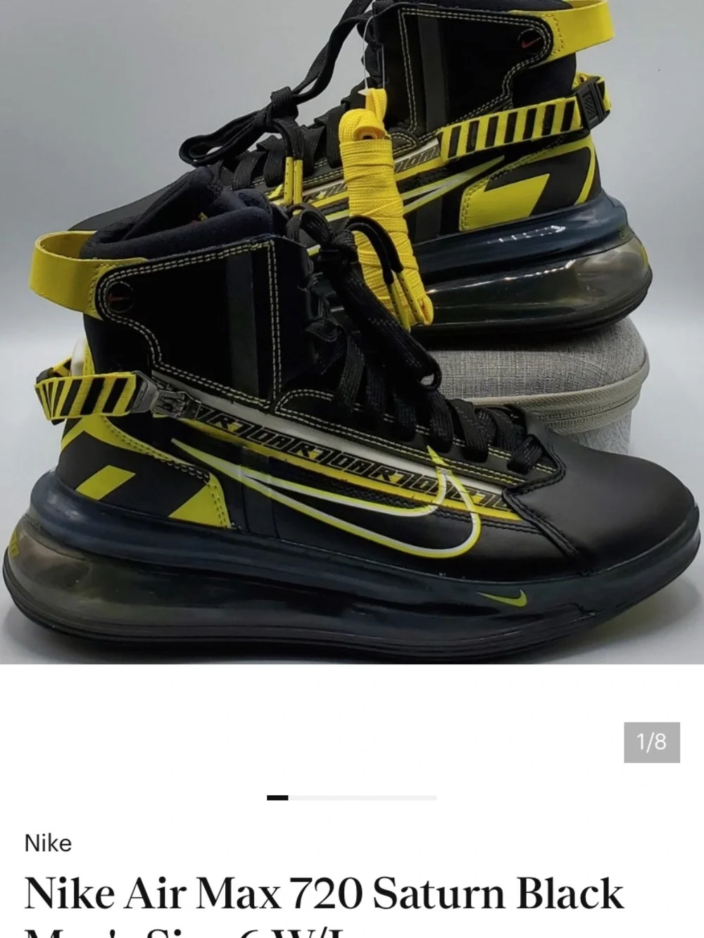 Nike Kids Racing-Style High-Top Sneakers in Black & Yellow